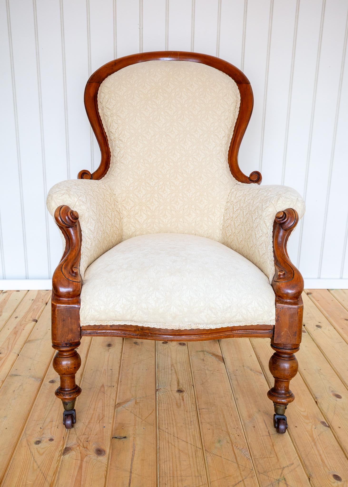 Viktorianischen Nussbaum Sessel Feine Landhaus Salon Salon Show Frame Löffel zurück im Angebot 4