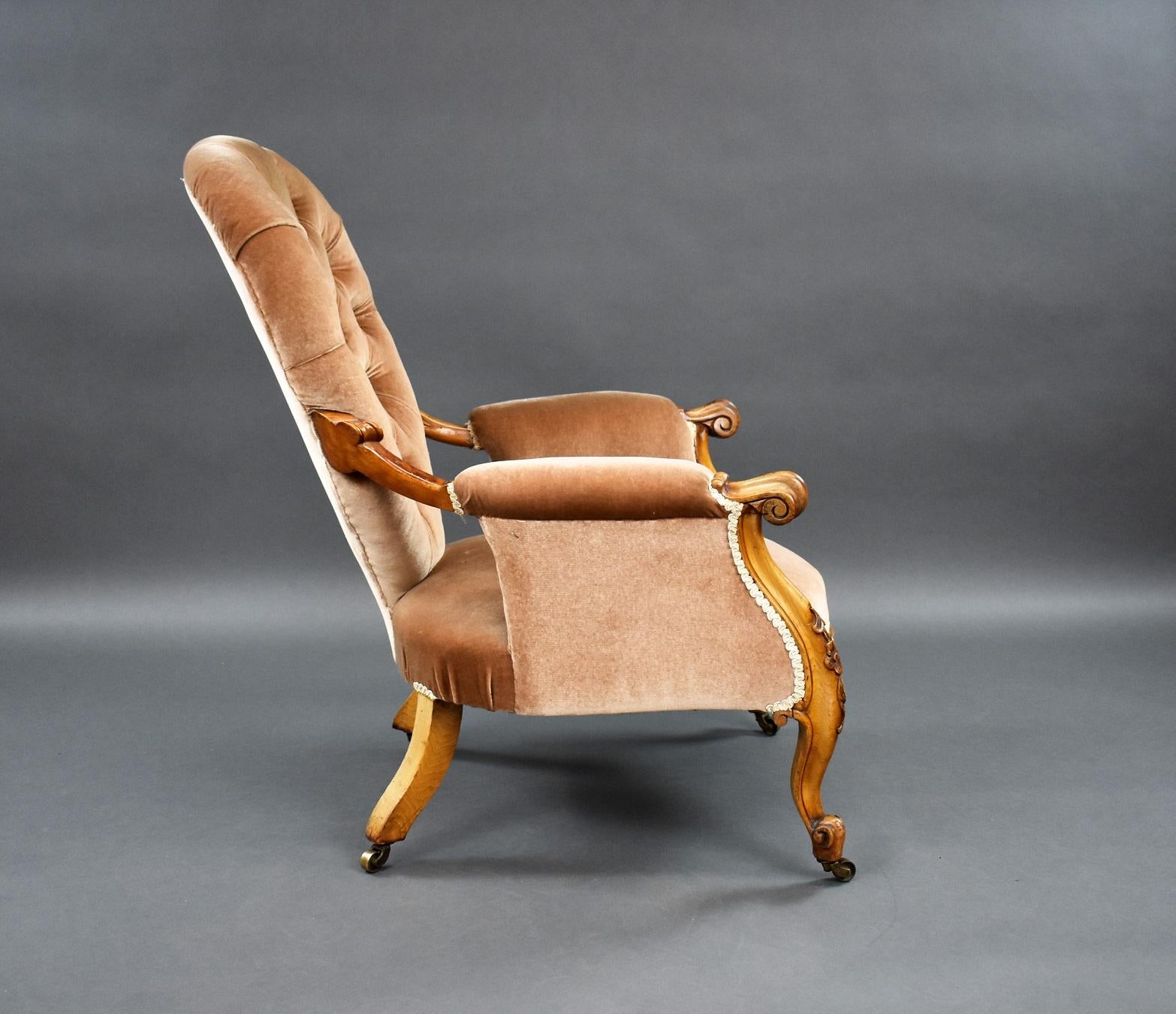 Victorian Walnut Armchair For Sale 6