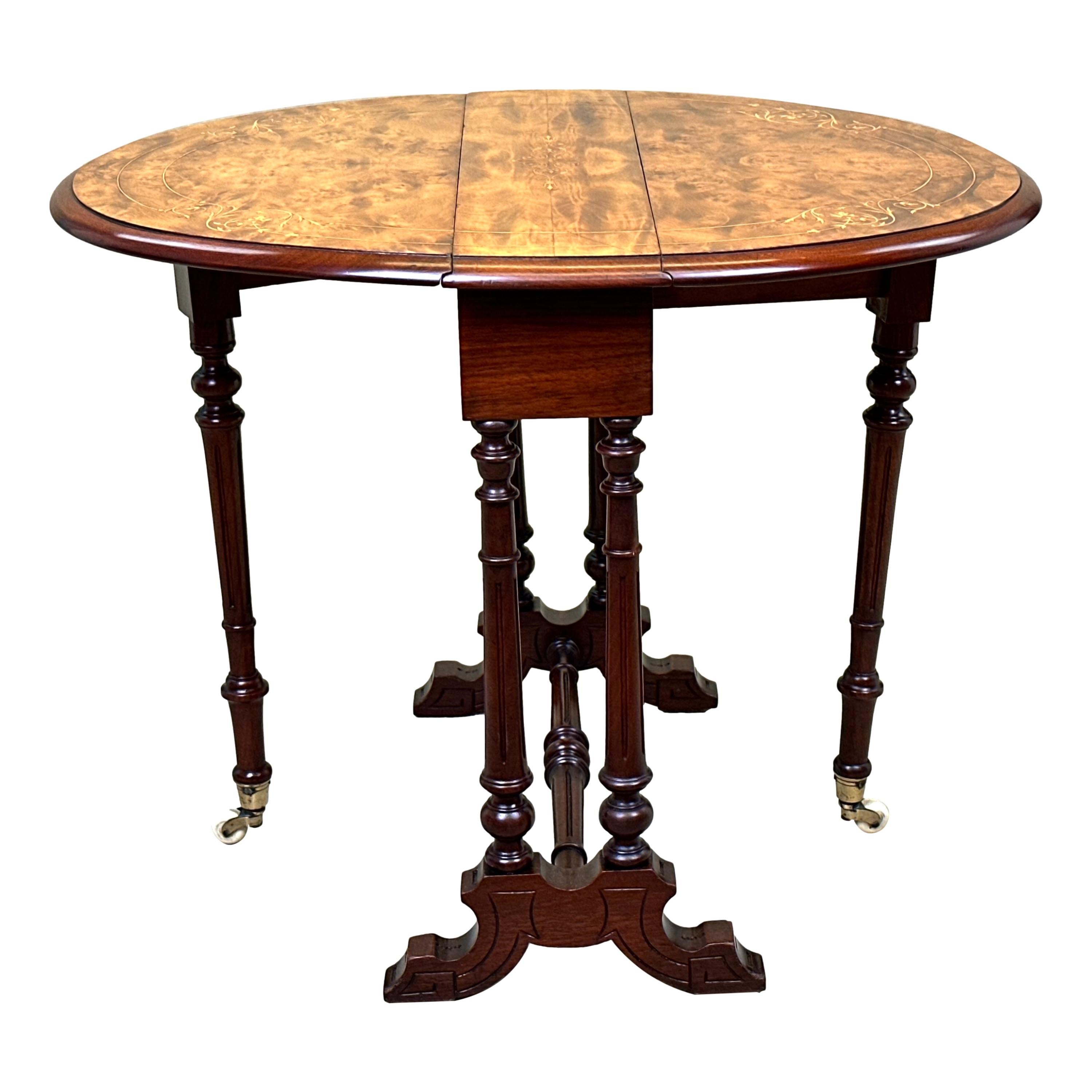 Victorian Walnut Baby Sutherland Table For Sale 8