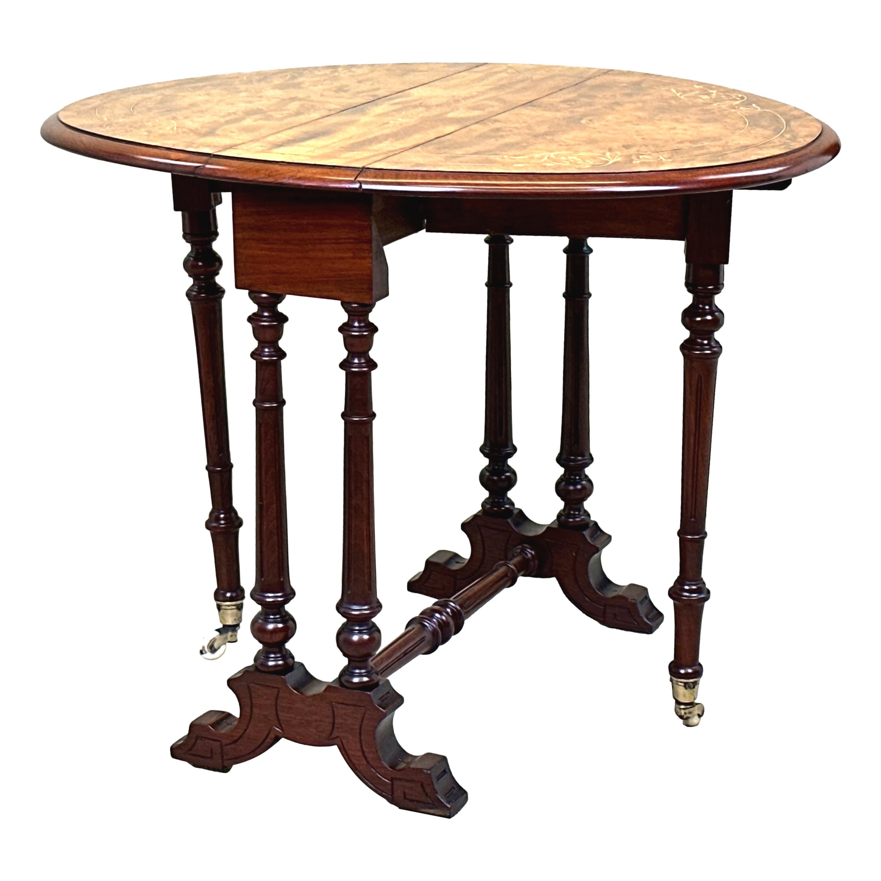 19th Century Victorian Walnut Baby Sutherland Table For Sale