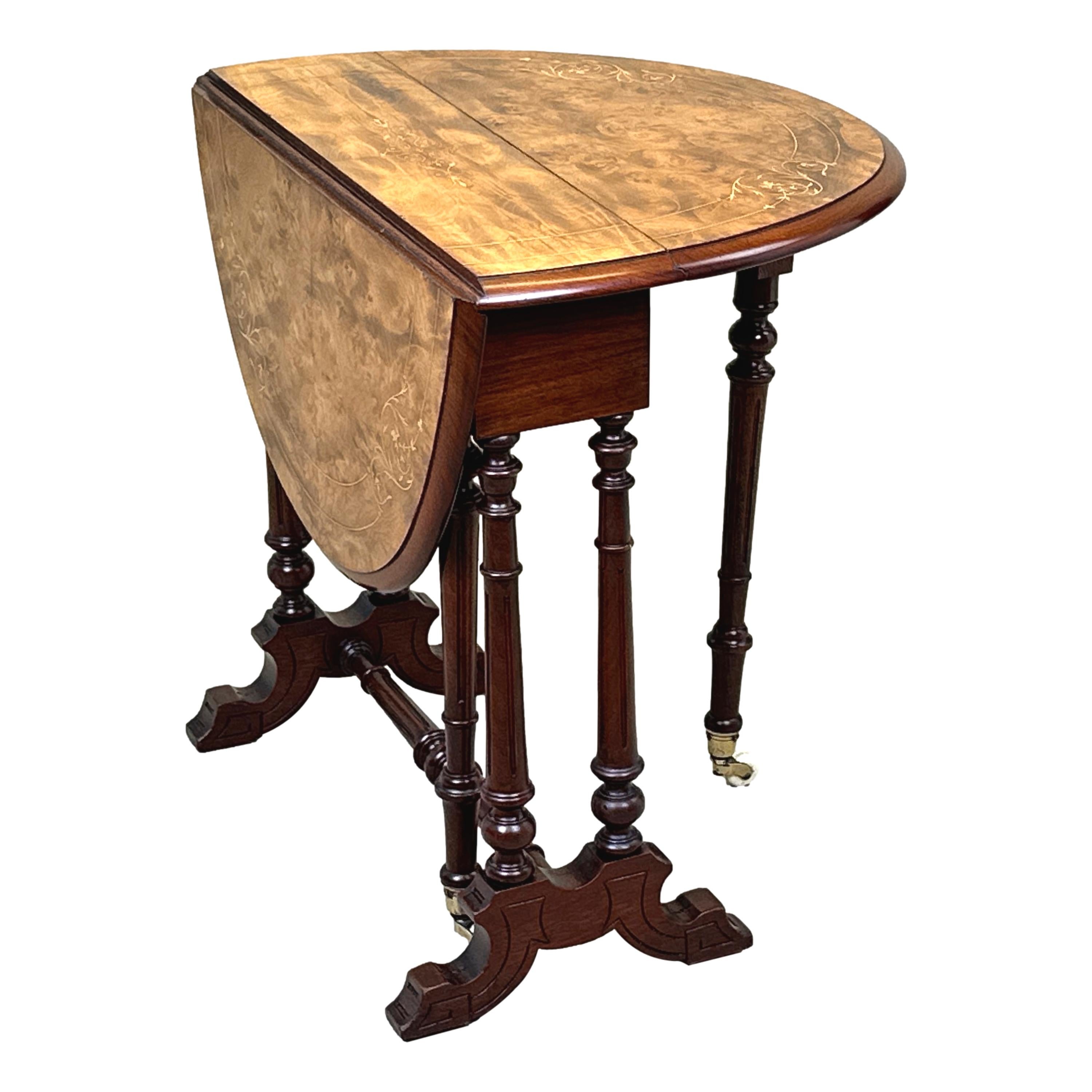 Victorian Walnut Baby Sutherland Table For Sale 1