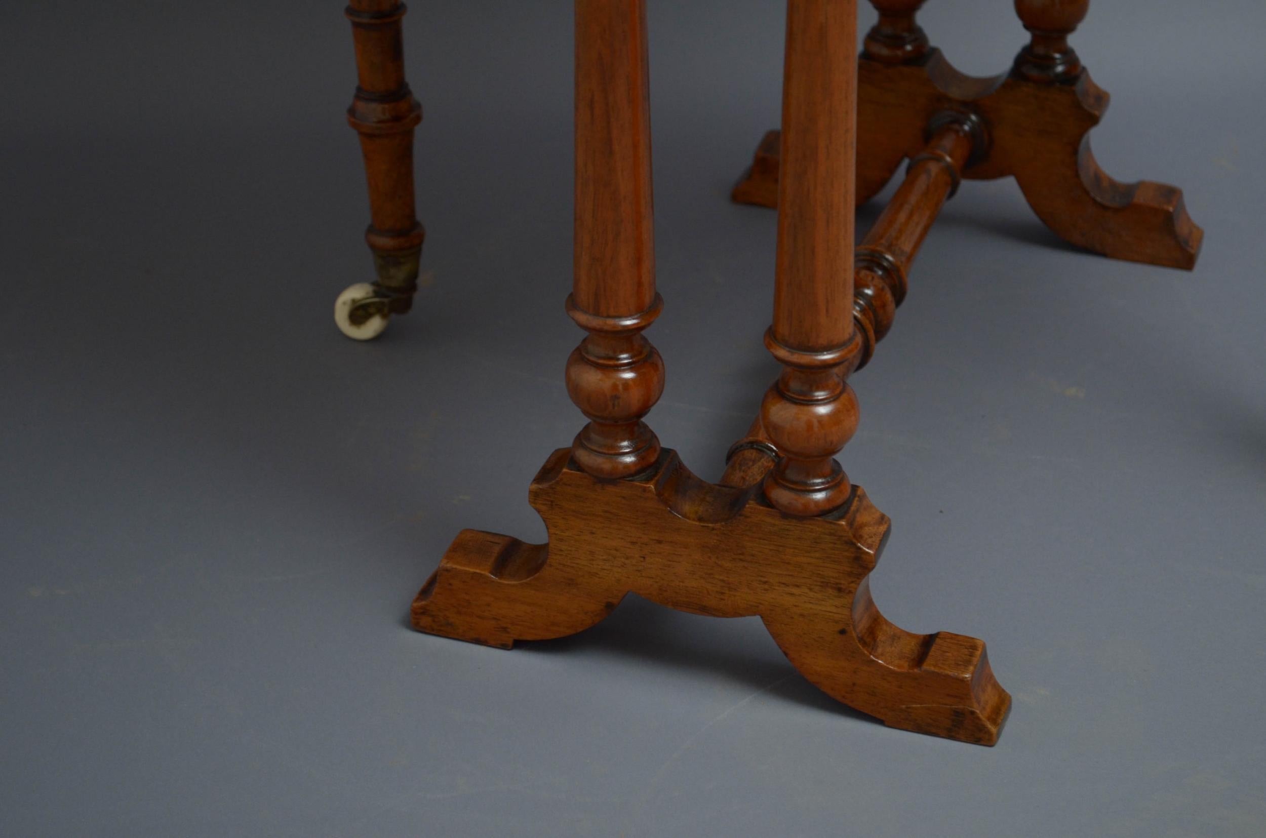 Victorian Walnut Baby Sutherland Table For Sale 2