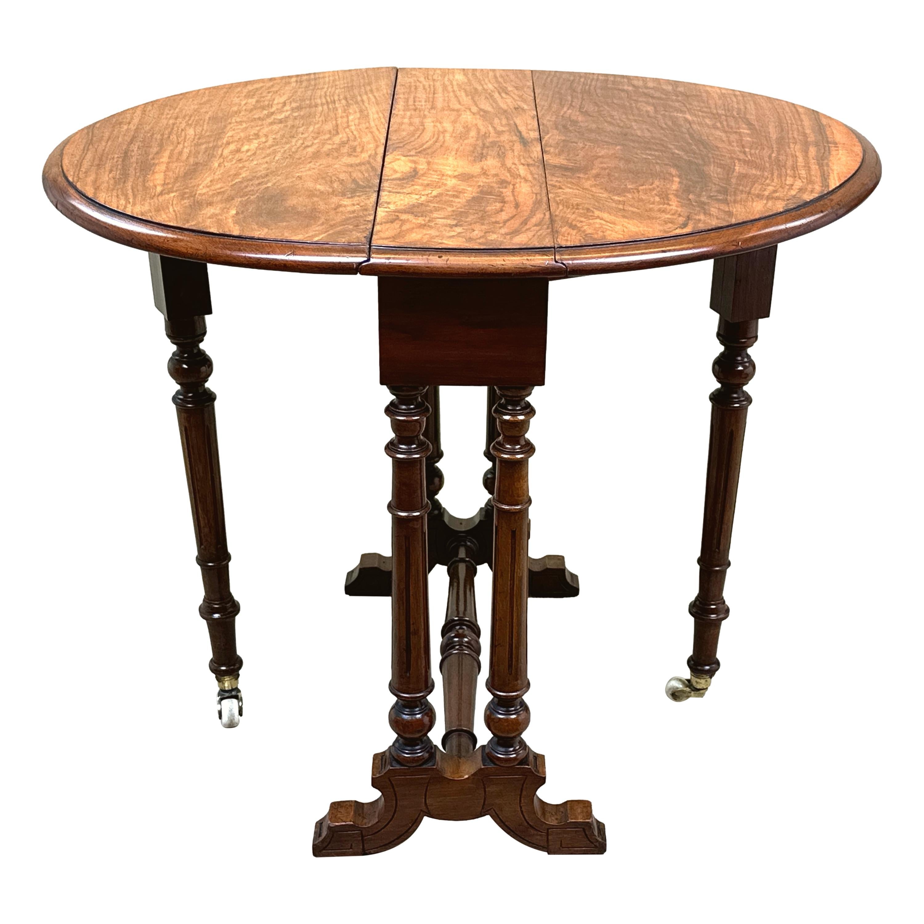 Victorian Walnut Baby Sutherland Table For Sale 4