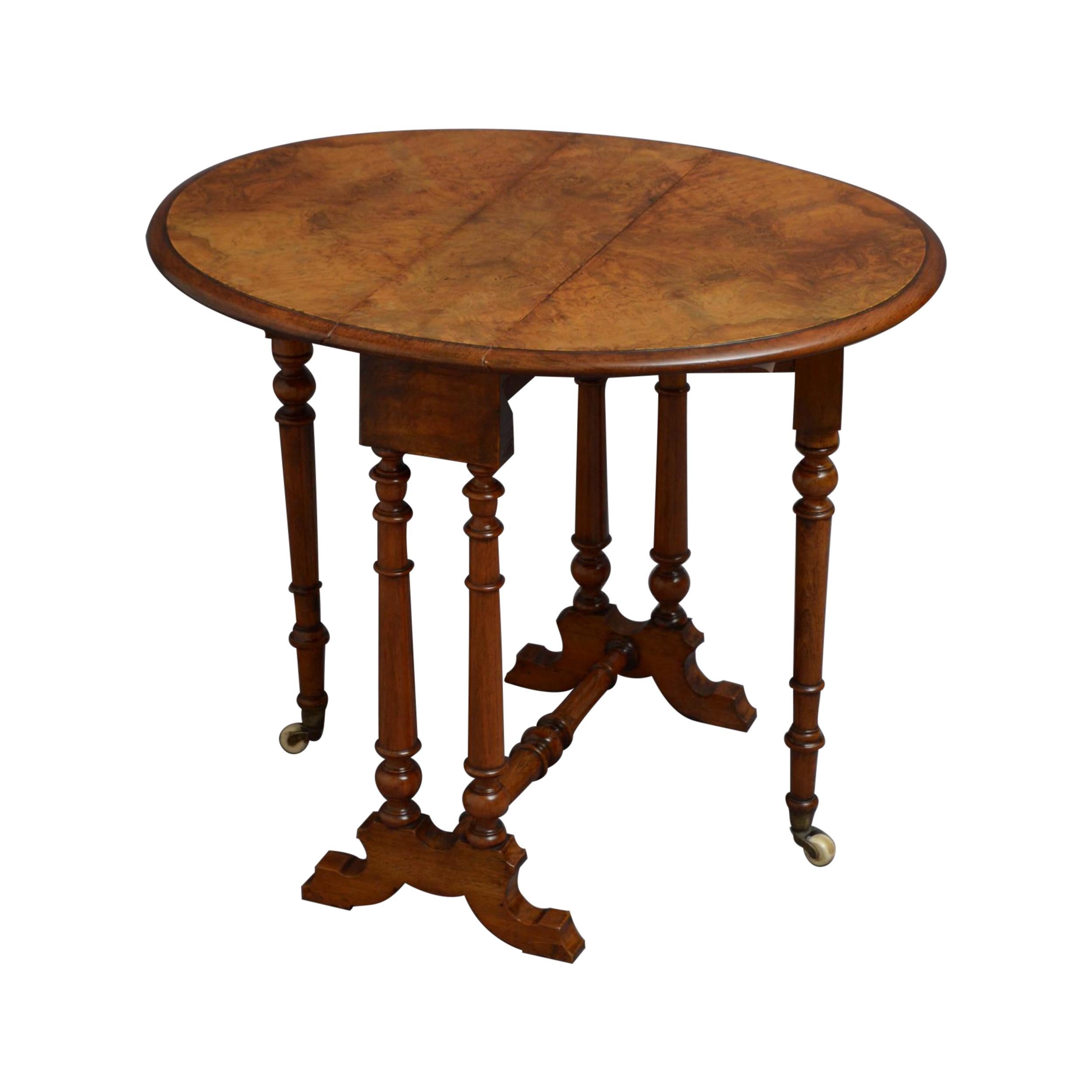 Victorian Walnut Baby Sutherland Table For Sale