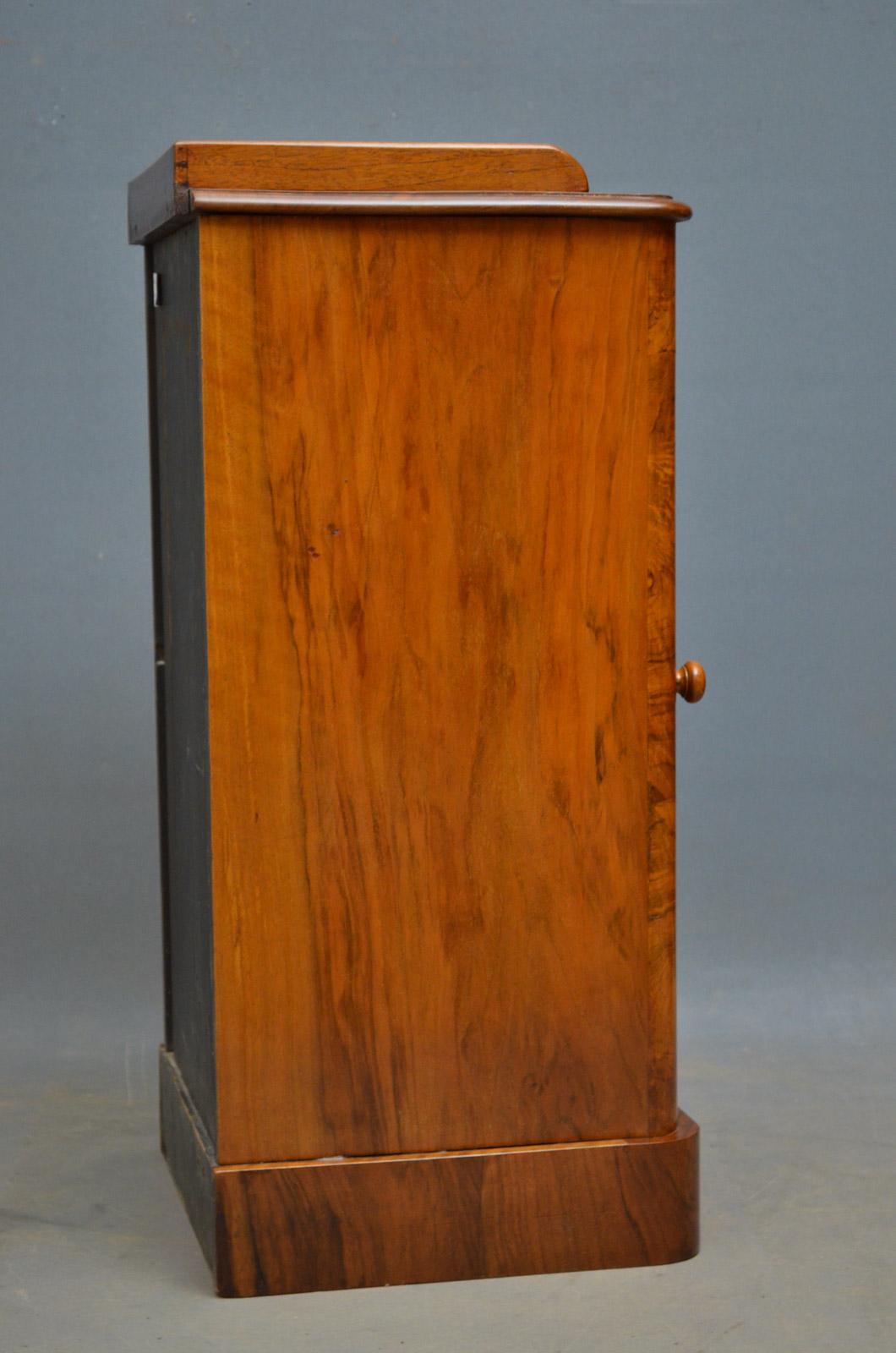 Victorian Walnut Bedside Cabinet 1