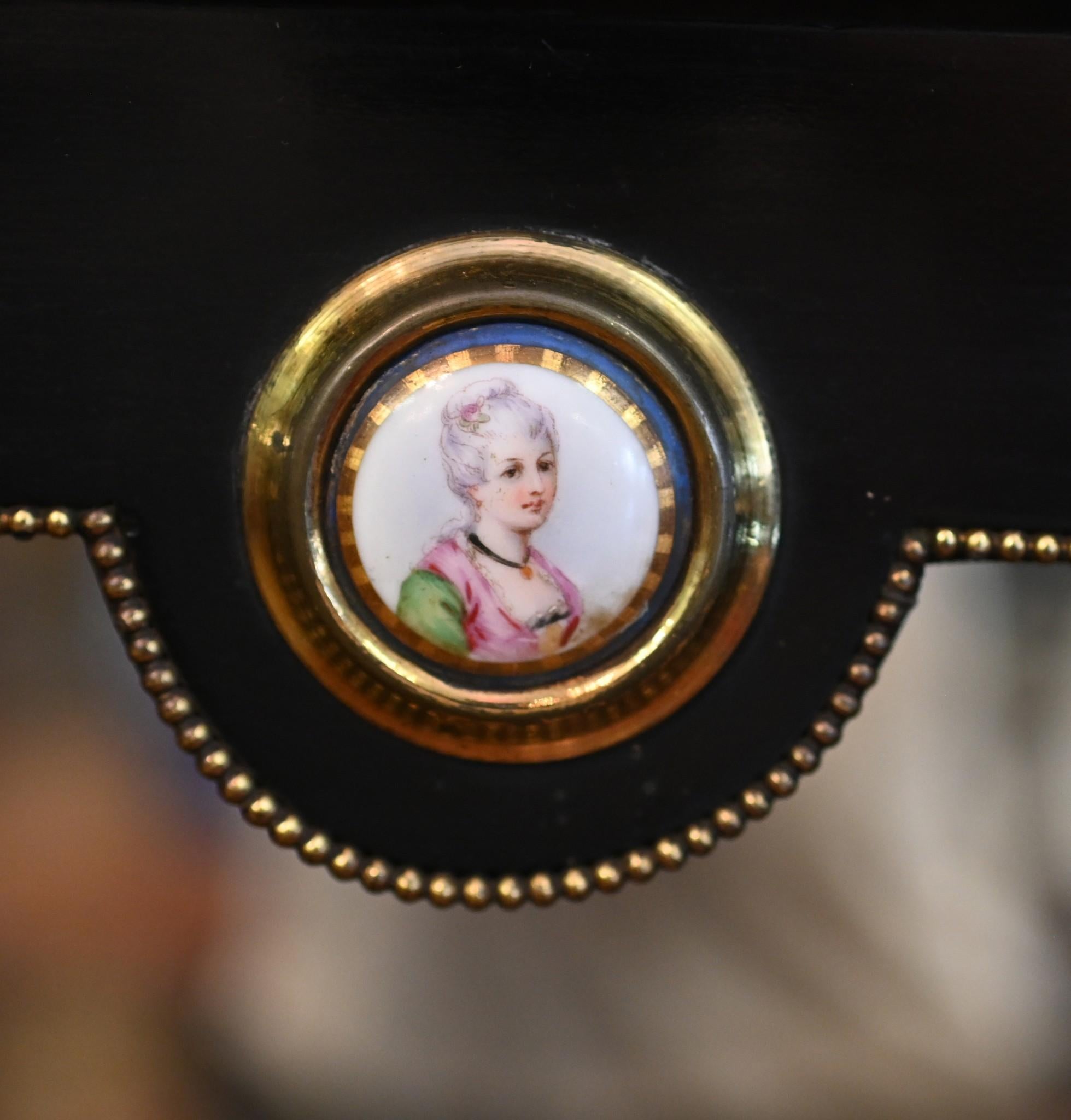 Victorian Walnut Bonheur Du Jours Desk Sevres Plaques 5