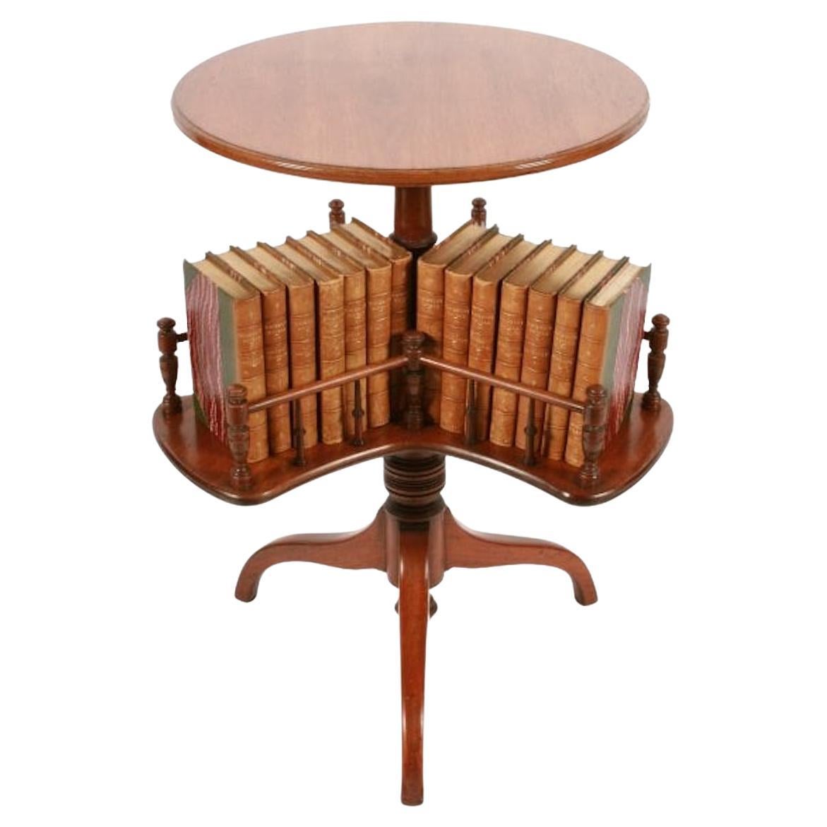 Victorian Walnut Book Table, 19th Century 