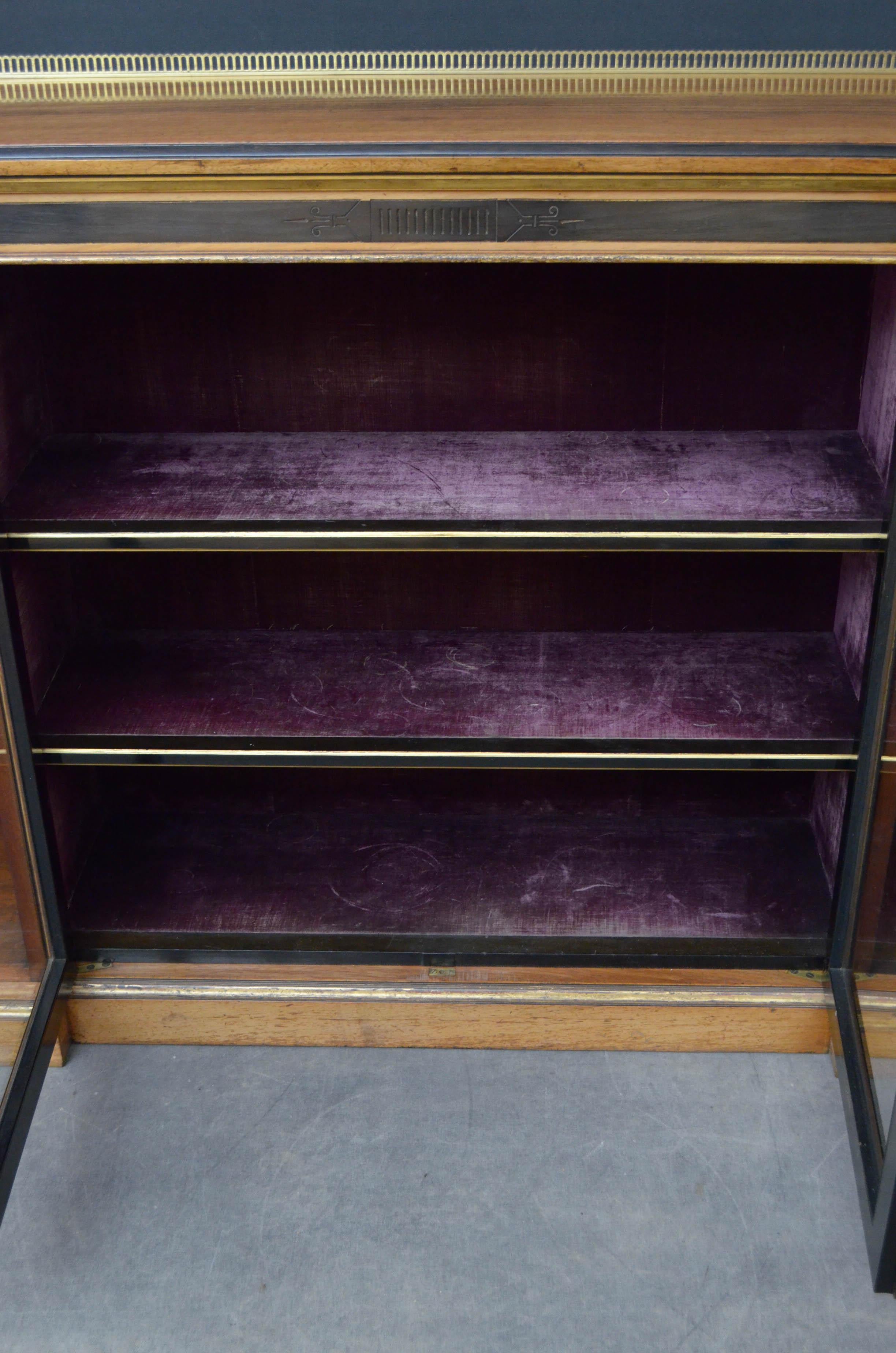 Victorian Walnut Bookcase by Lamb of Manchester 12