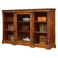 Victorian Walnut Bookcase or Display Cabinet