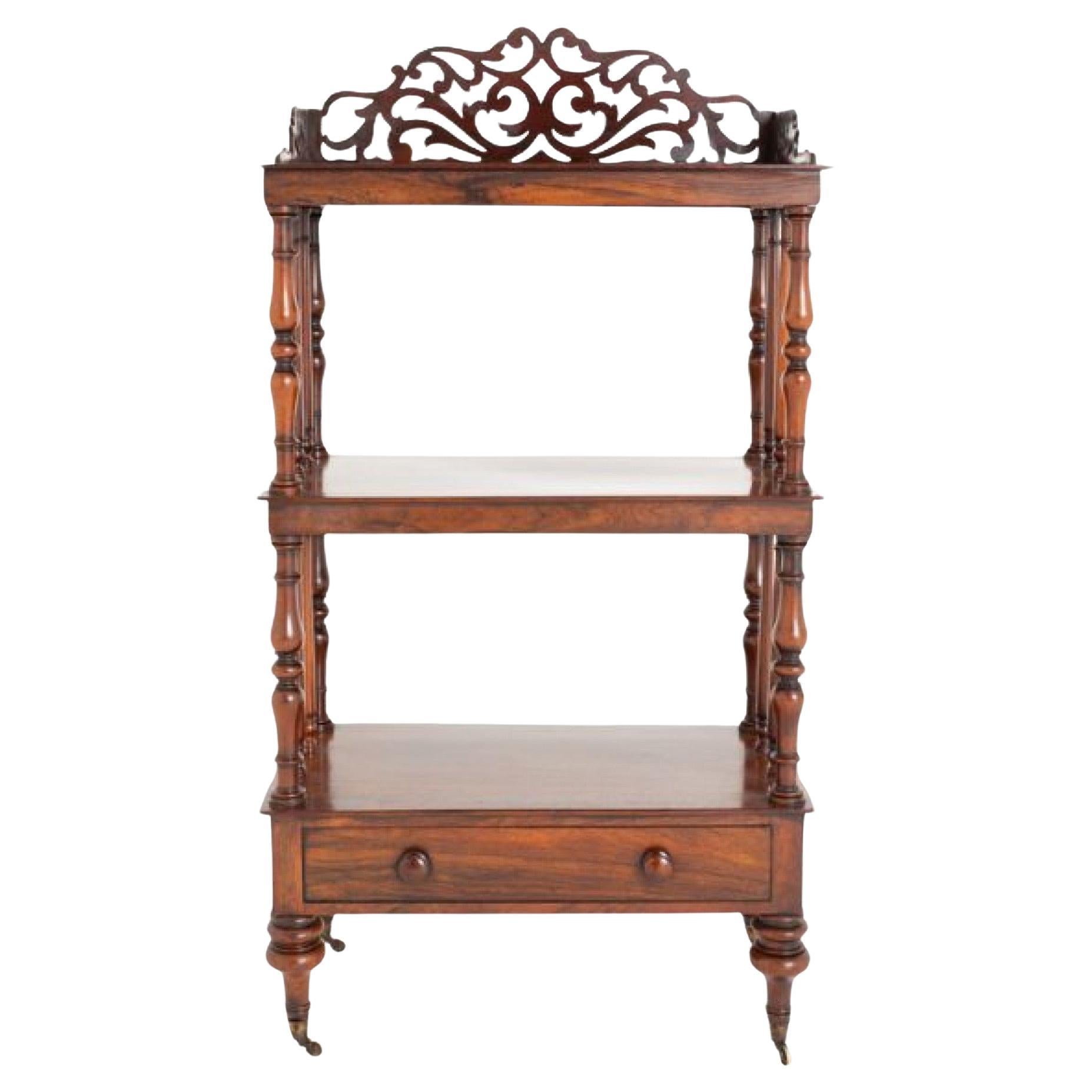 Estantería victoriana de nogal Periodo Antiguo 1860