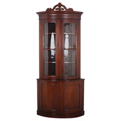 Victorian Walnut Bow-front Corner Cabinet