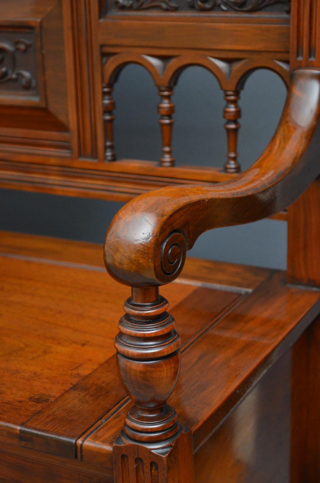 Victorian Walnut Box Settle 1