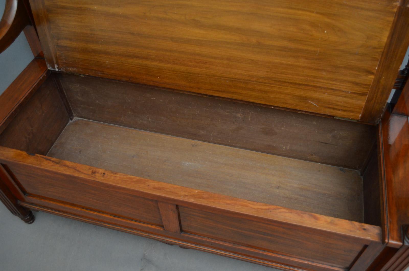 Victorian Walnut Box Settle 3