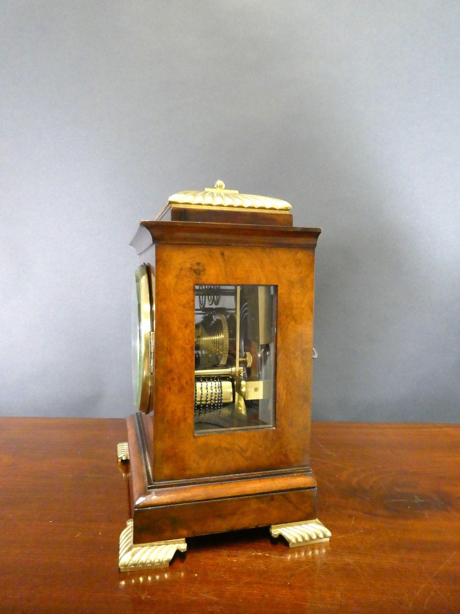Victorian Walnut Bracket Clock by Barraud & Lund, London For Sale 1