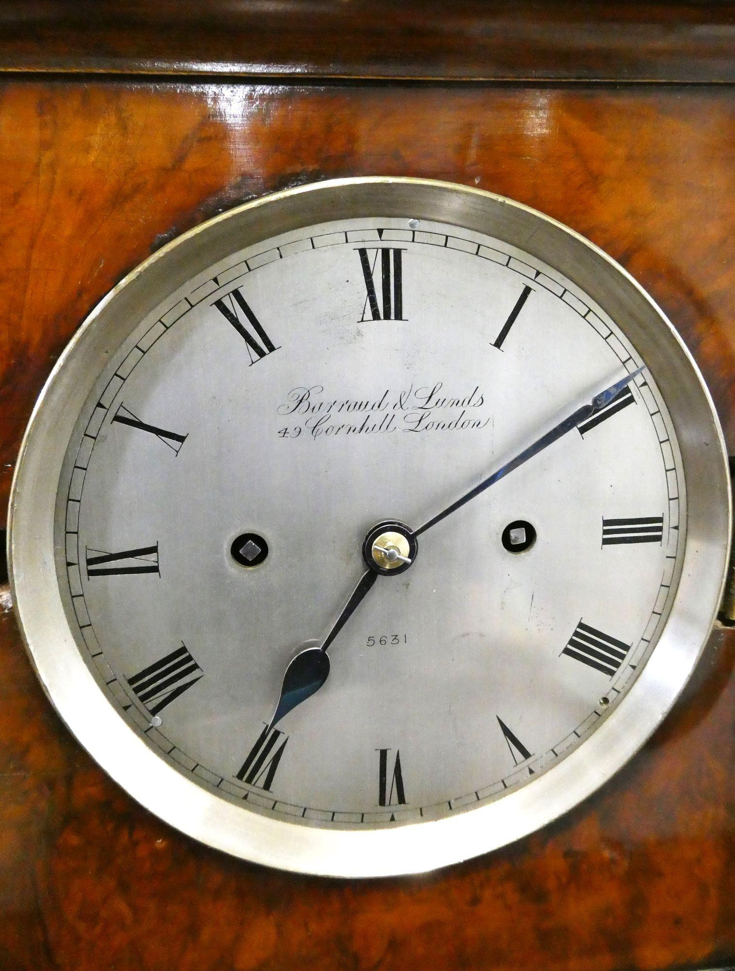 Victorian Walnut Bracket Clock by Barraud & Lund, London For Sale 2