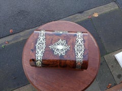 Victorian Walnut Brass Mounted Jewellery Box