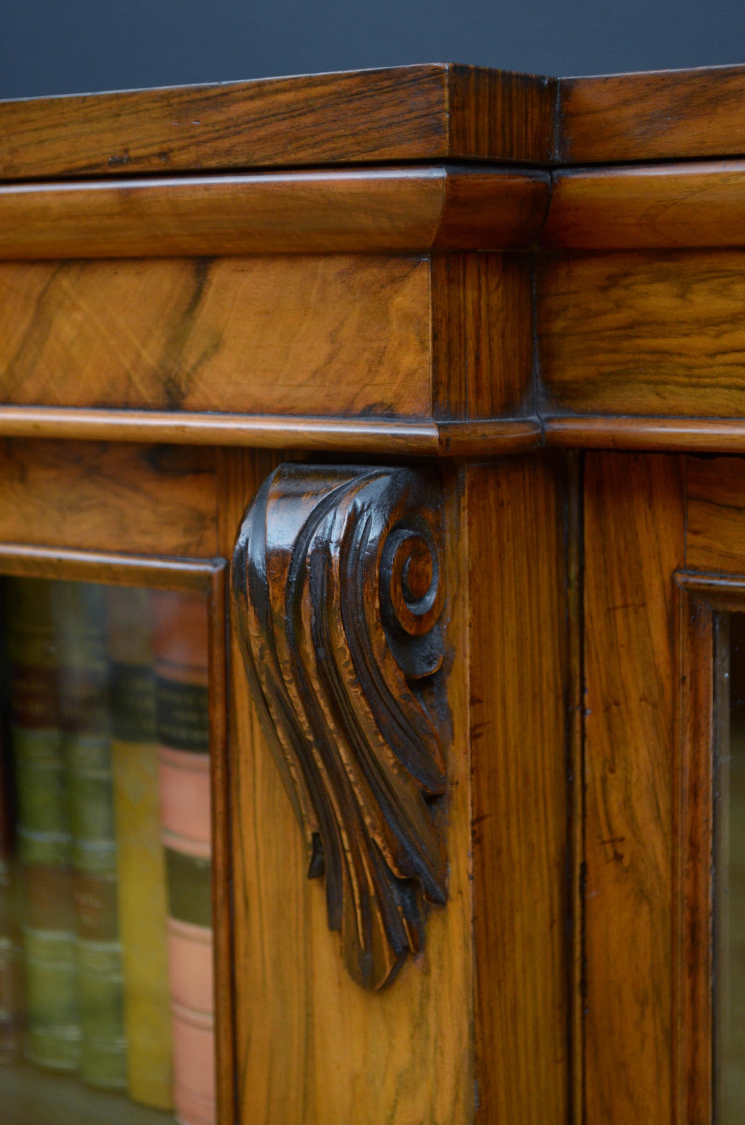 Victorian Walnut Breakfronted Bookcase 8