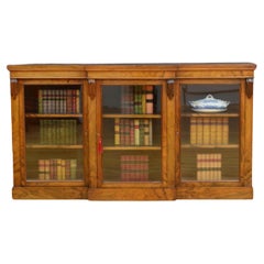 Victorian Walnut Breakfronted Bookcase