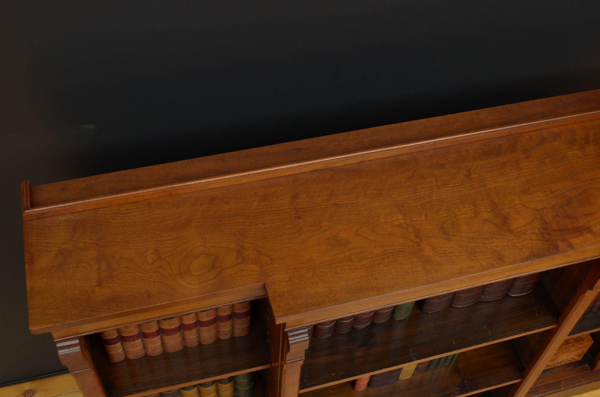 19th Century Victorian Walnut Breakfronted Open Bookcase