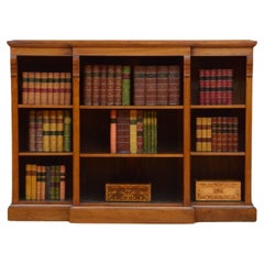 Victorian Walnut Breakfronted Open Bookcase