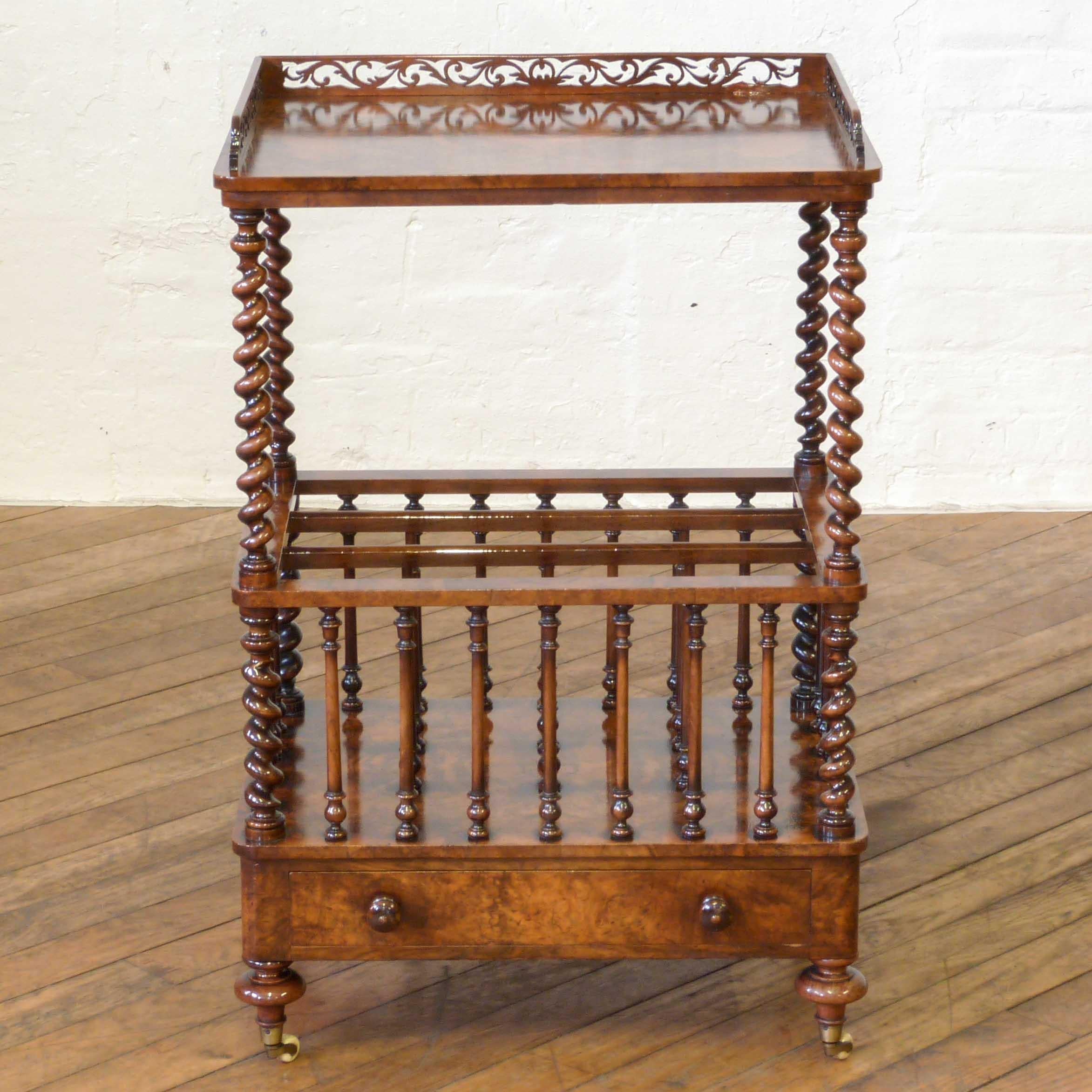 Victorian Walnut Canterbury For Sale 1