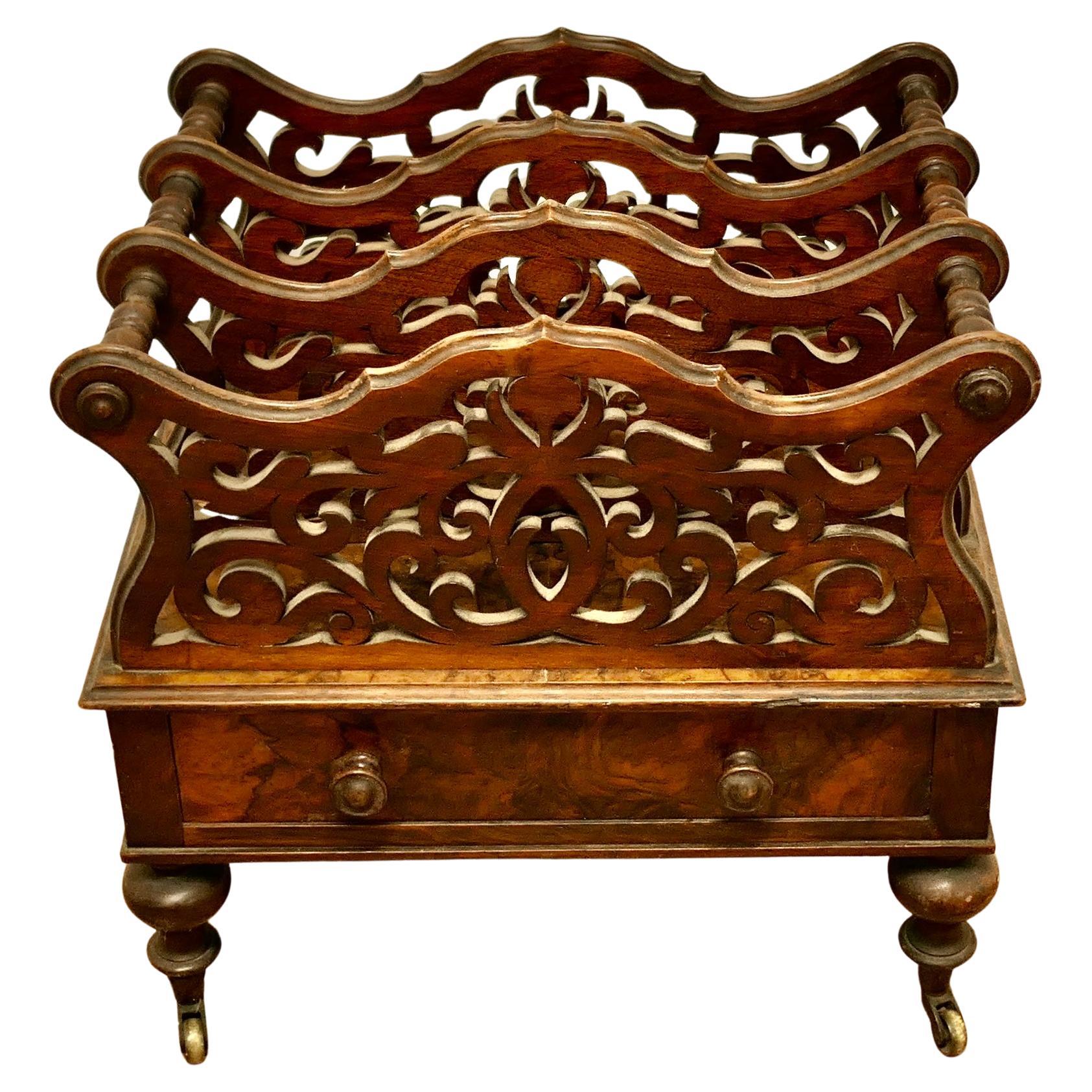 Victorian Walnut Canterbury Magazine Stand  This is a very pretty little piece