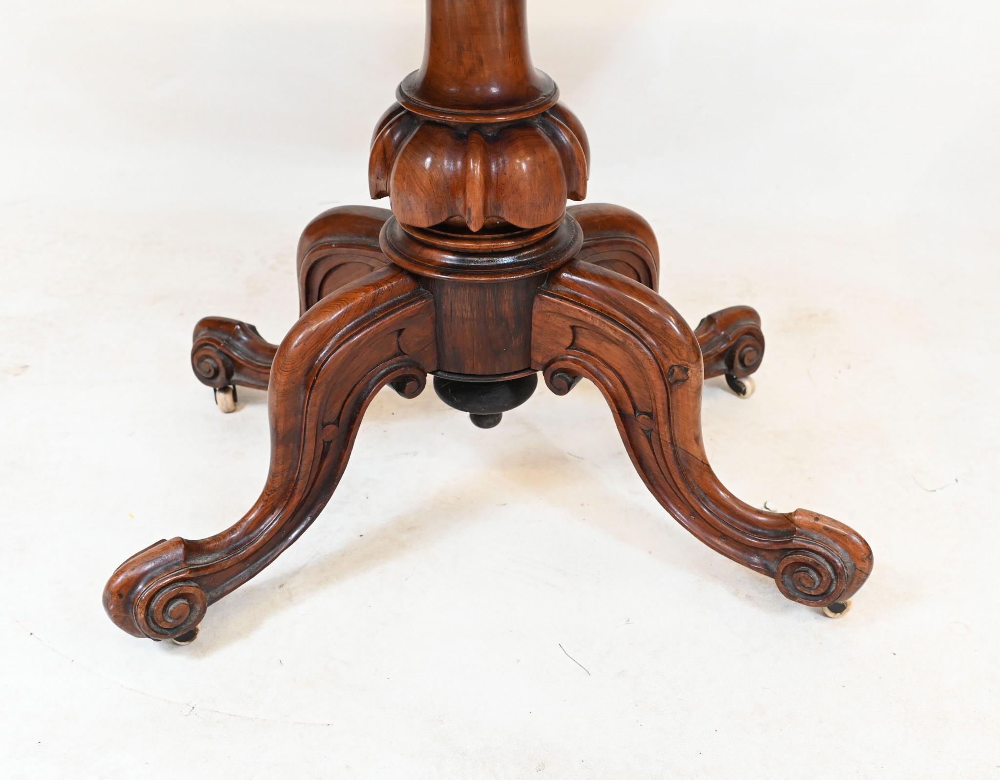 Victorian Walnut Card Table Demi Lune 1860 Games For Sale 2