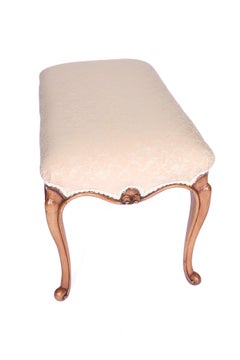 Victorian Walnut & carved stool / window seat