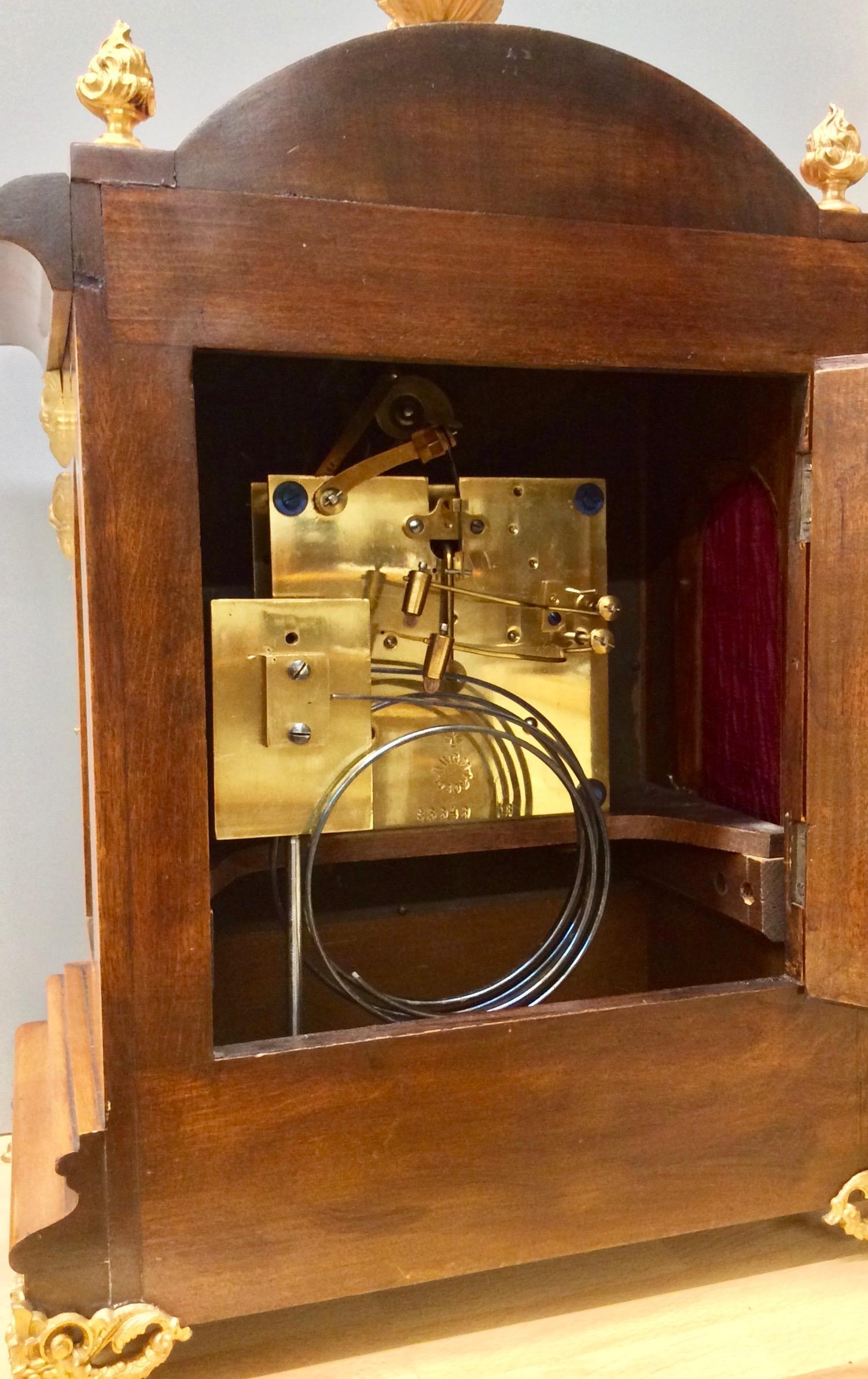 19th Century Victorian Walnut Cased Striking Mantel Clock For Sale