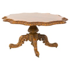 Mesa de Centro Victoriana de Nogal Comedor Base Quadra Foil