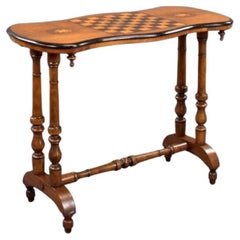 Antique Victorian Walnut Chess Table