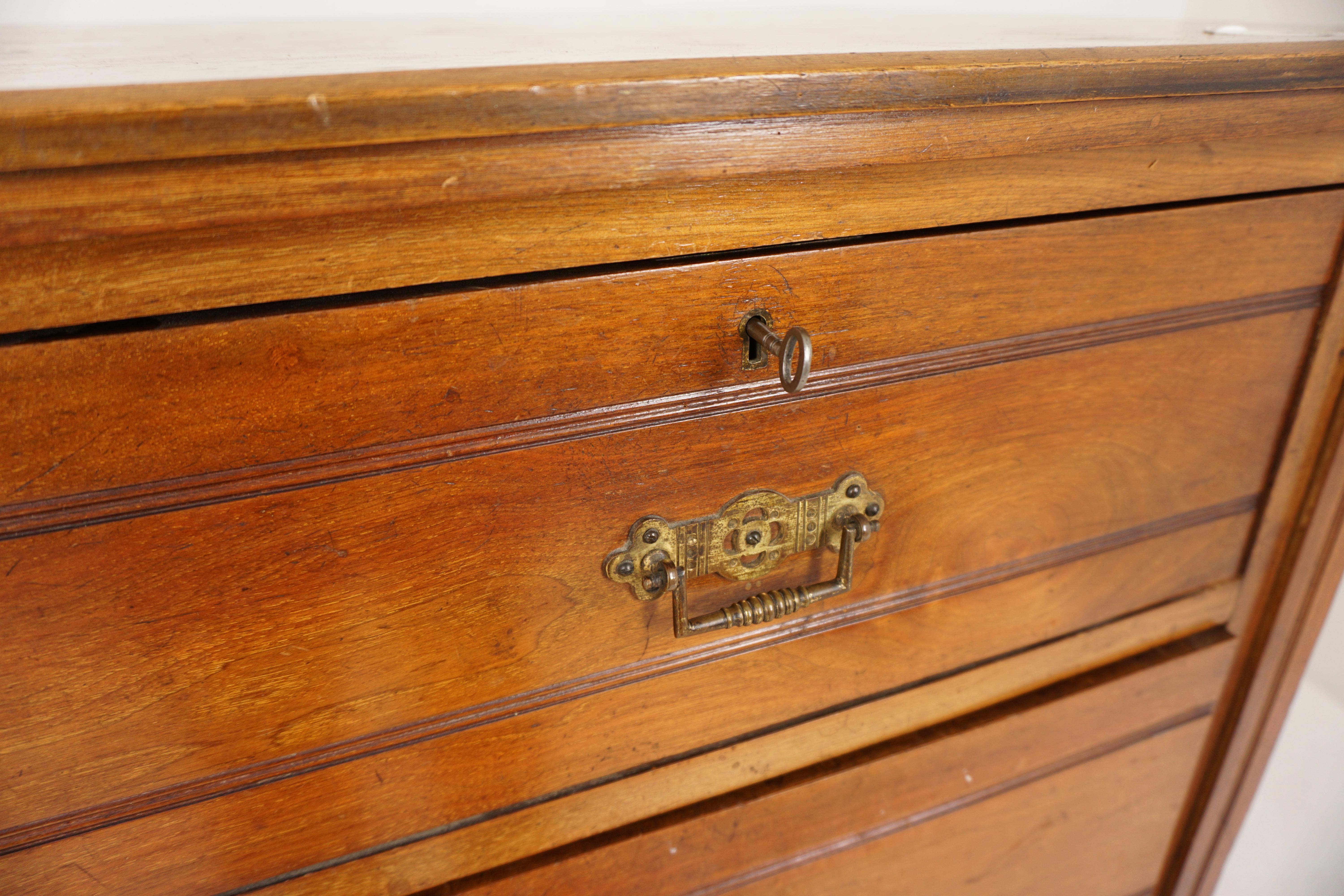 Victorian Walnut Chest of Drawers, Dresser, Scotland 1890, H683 For Sale 1