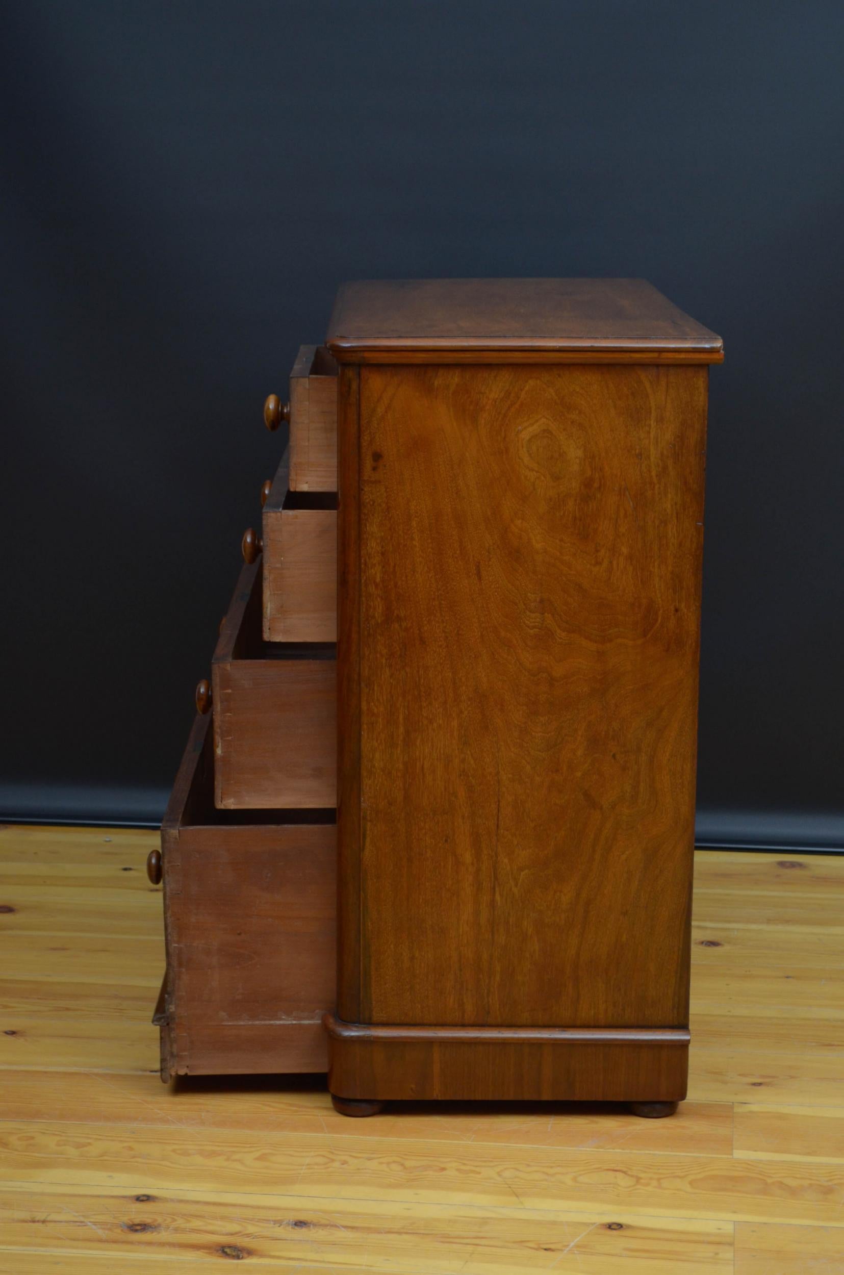 Victorian Walnut Chest of Drawers For Sale 4