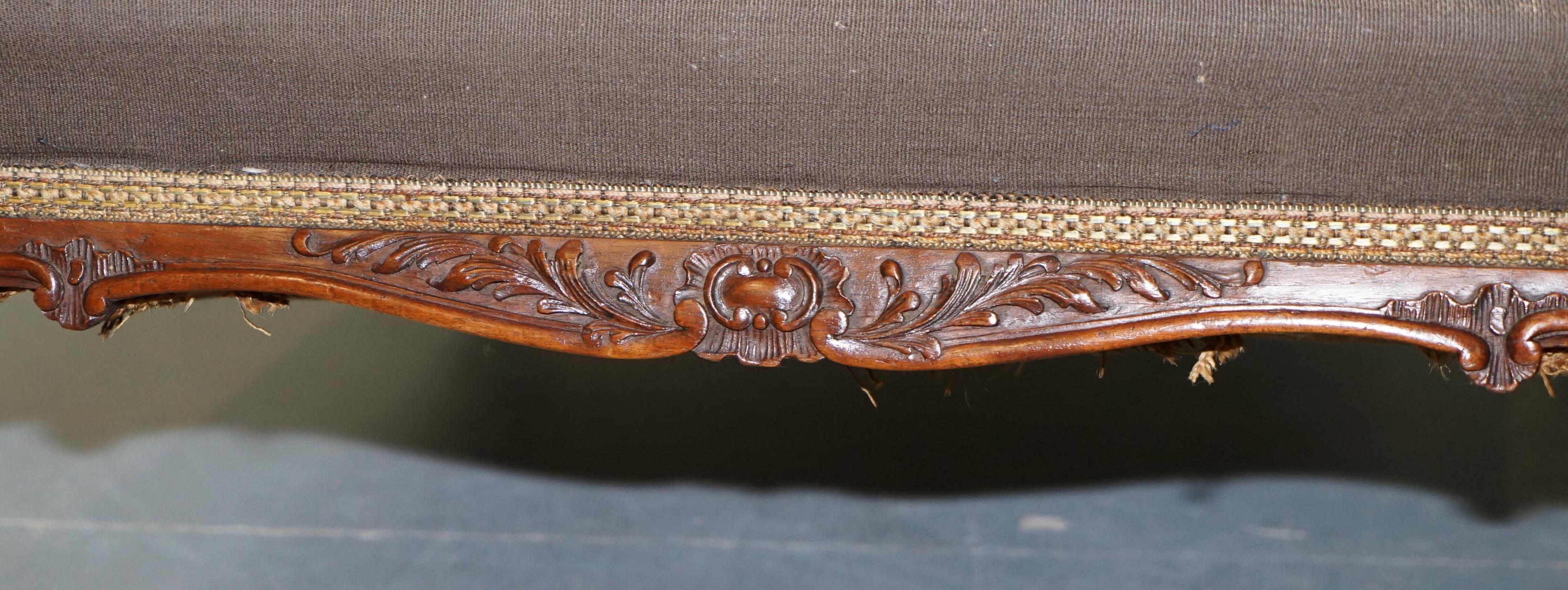 Victorian Walnut Claw & Ball Framed Howard & Sons Grafton Armchair Embroidered 2