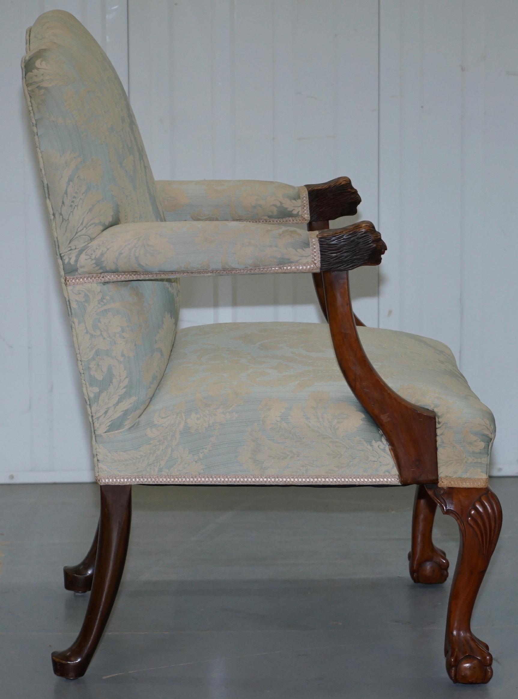 Victorian Walnut Claw & Ball Gainsborough Armchair in the Georgian Irish Manor 7