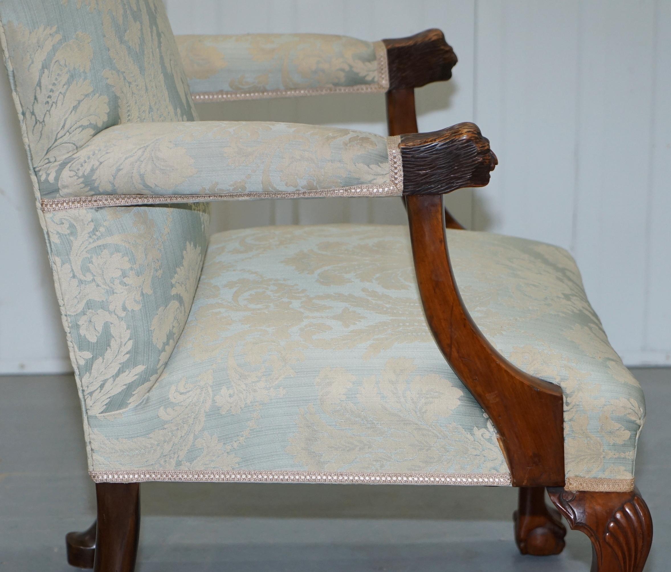 Victorian Walnut Claw & Ball Gainsborough Armchair in the Georgian Irish Manor 8