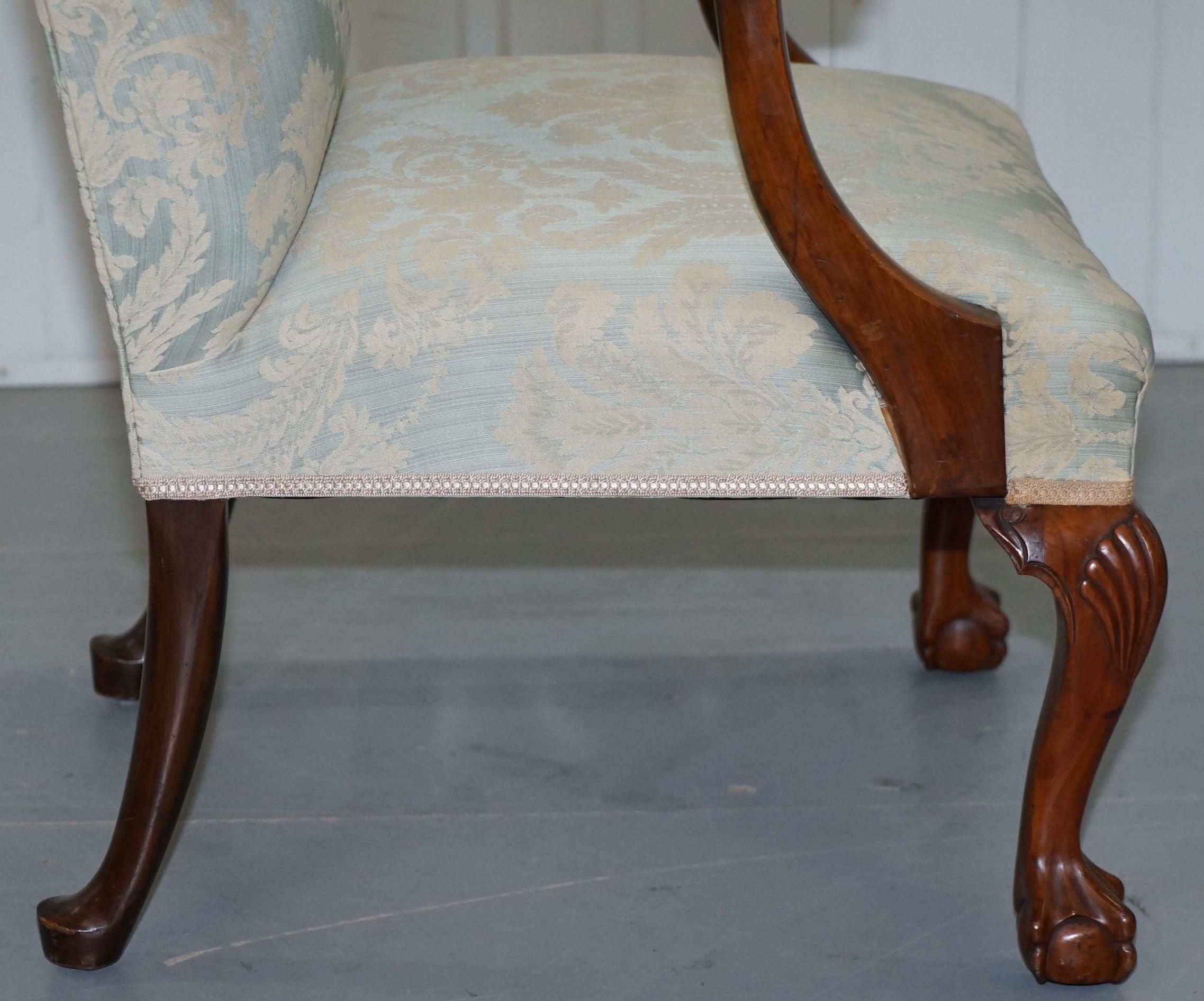 Victorian Walnut Claw & Ball Gainsborough Armchair in the Georgian Irish Manor 9