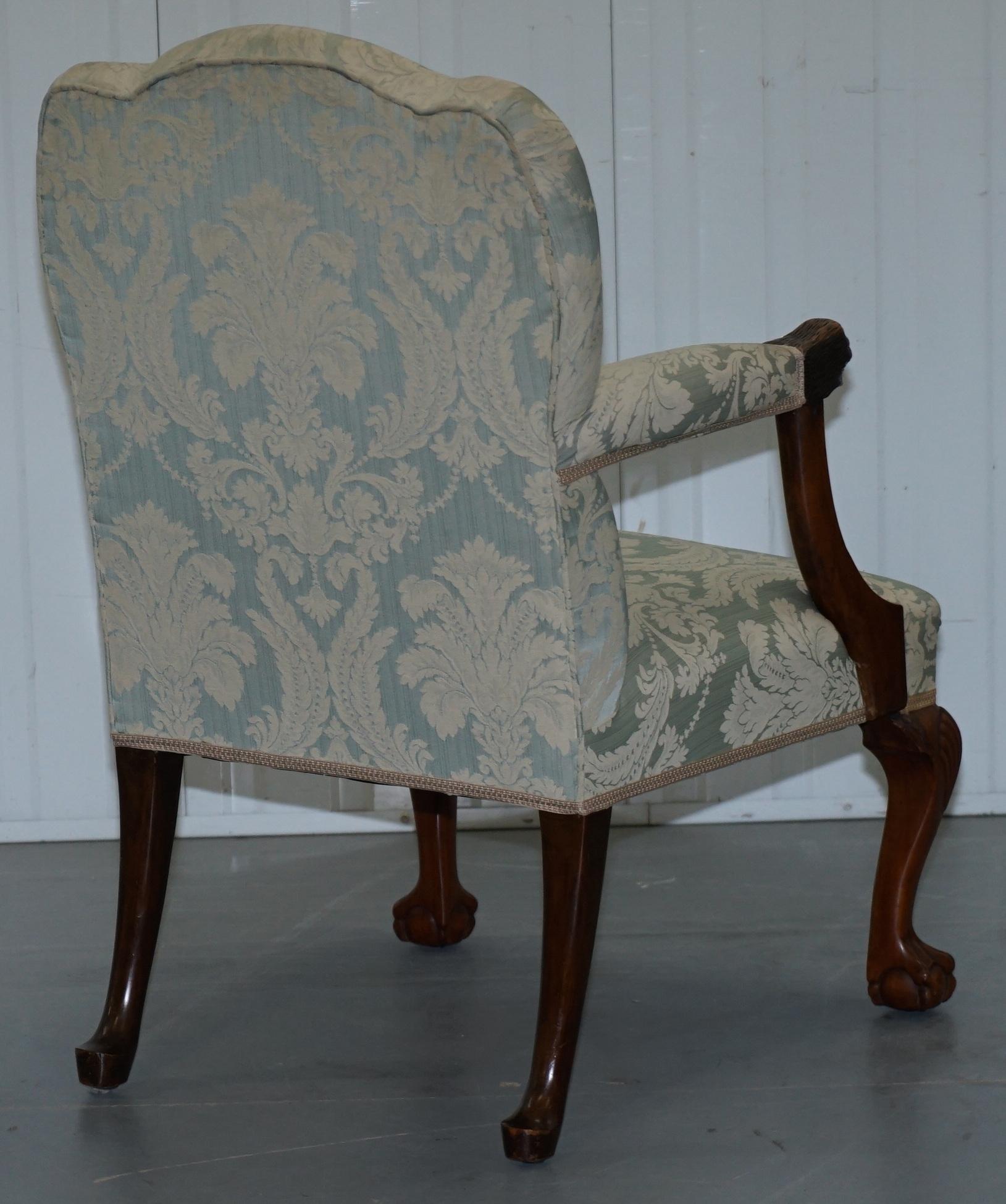 Victorian Walnut Claw & Ball Gainsborough Armchair in the Georgian Irish Manor 11