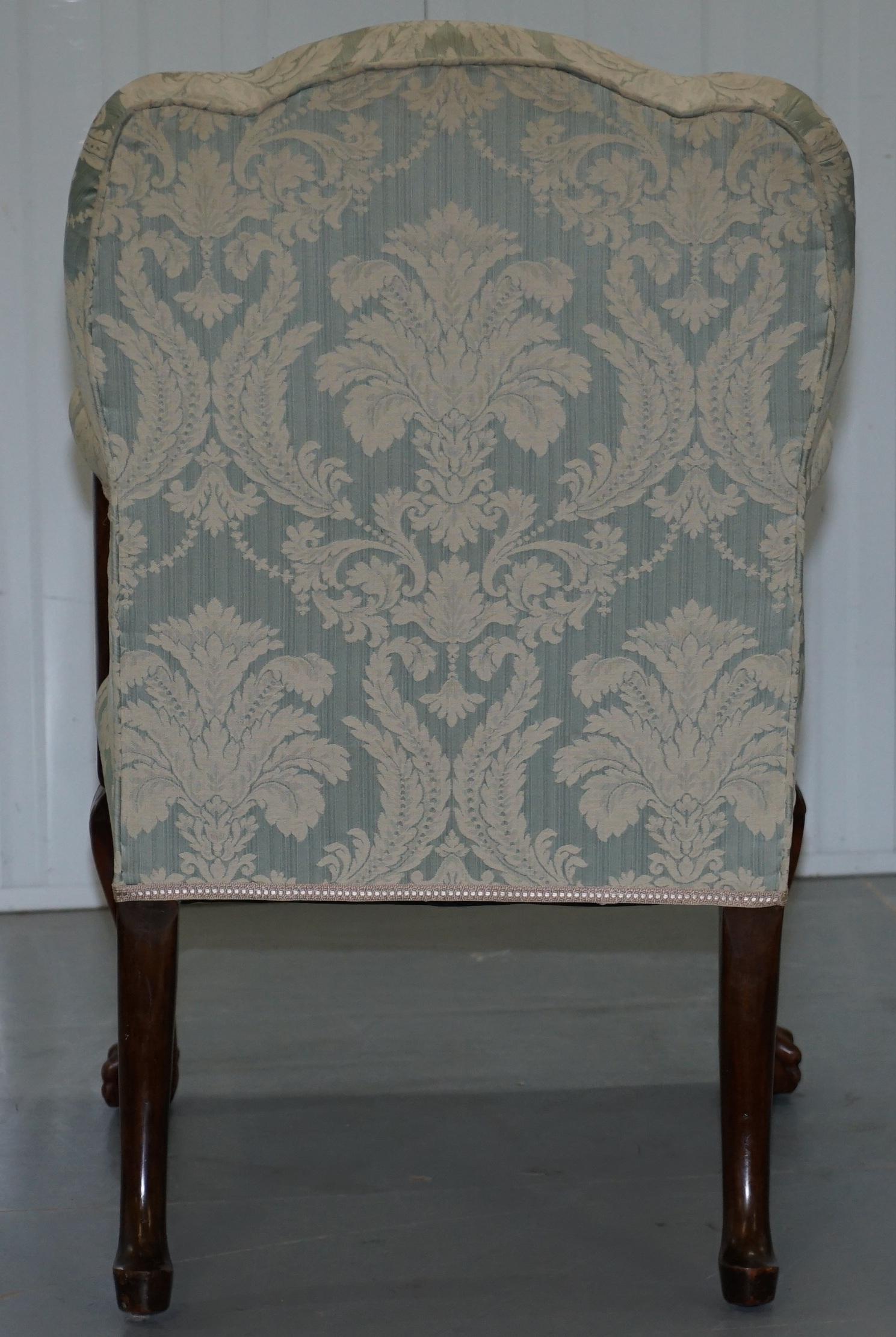 Victorian Walnut Claw & Ball Gainsborough Armchair in the Georgian Irish Manor 12