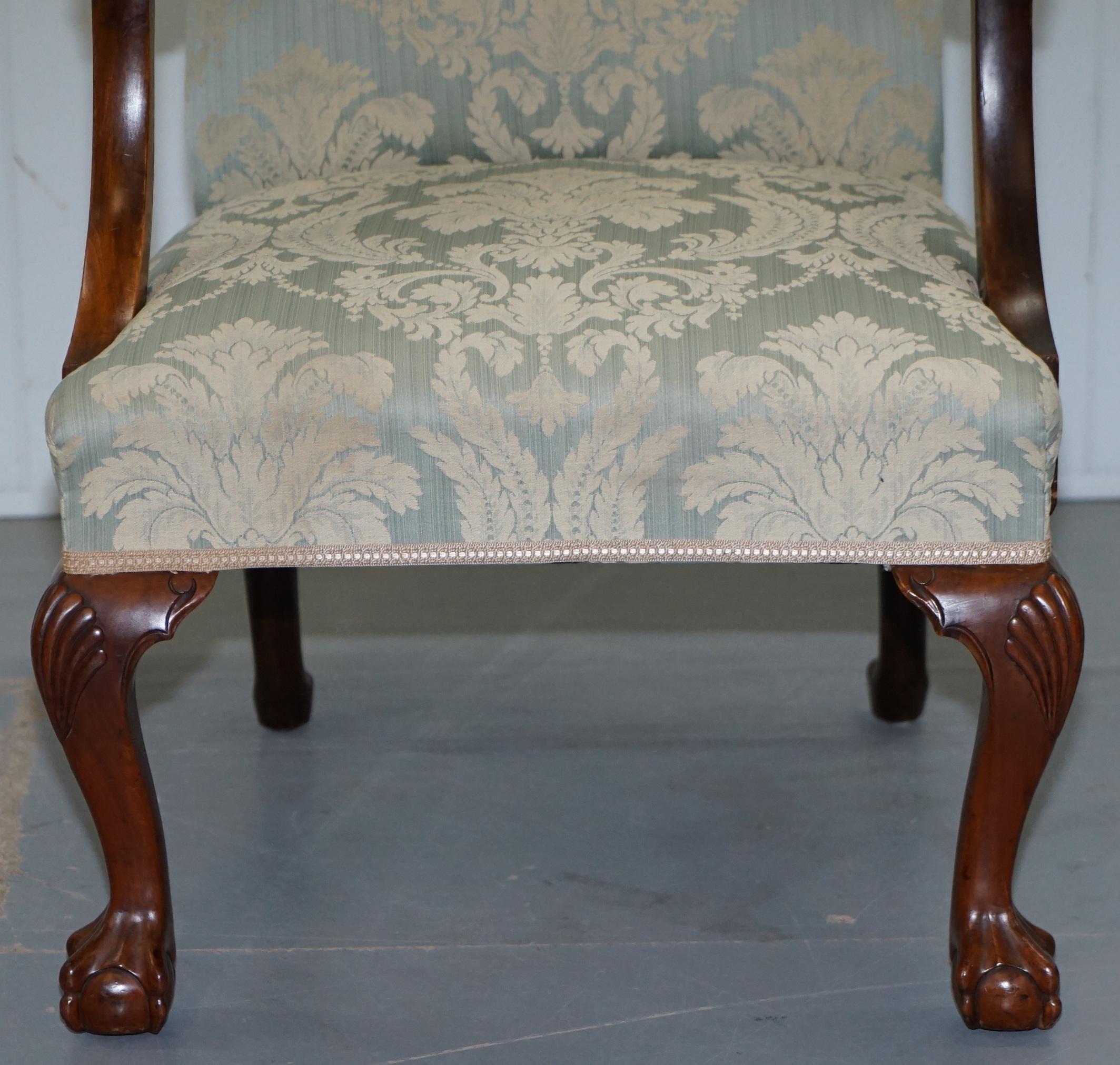 Victorian Walnut Claw & Ball Gainsborough Armchair in the Georgian Irish Manor 4