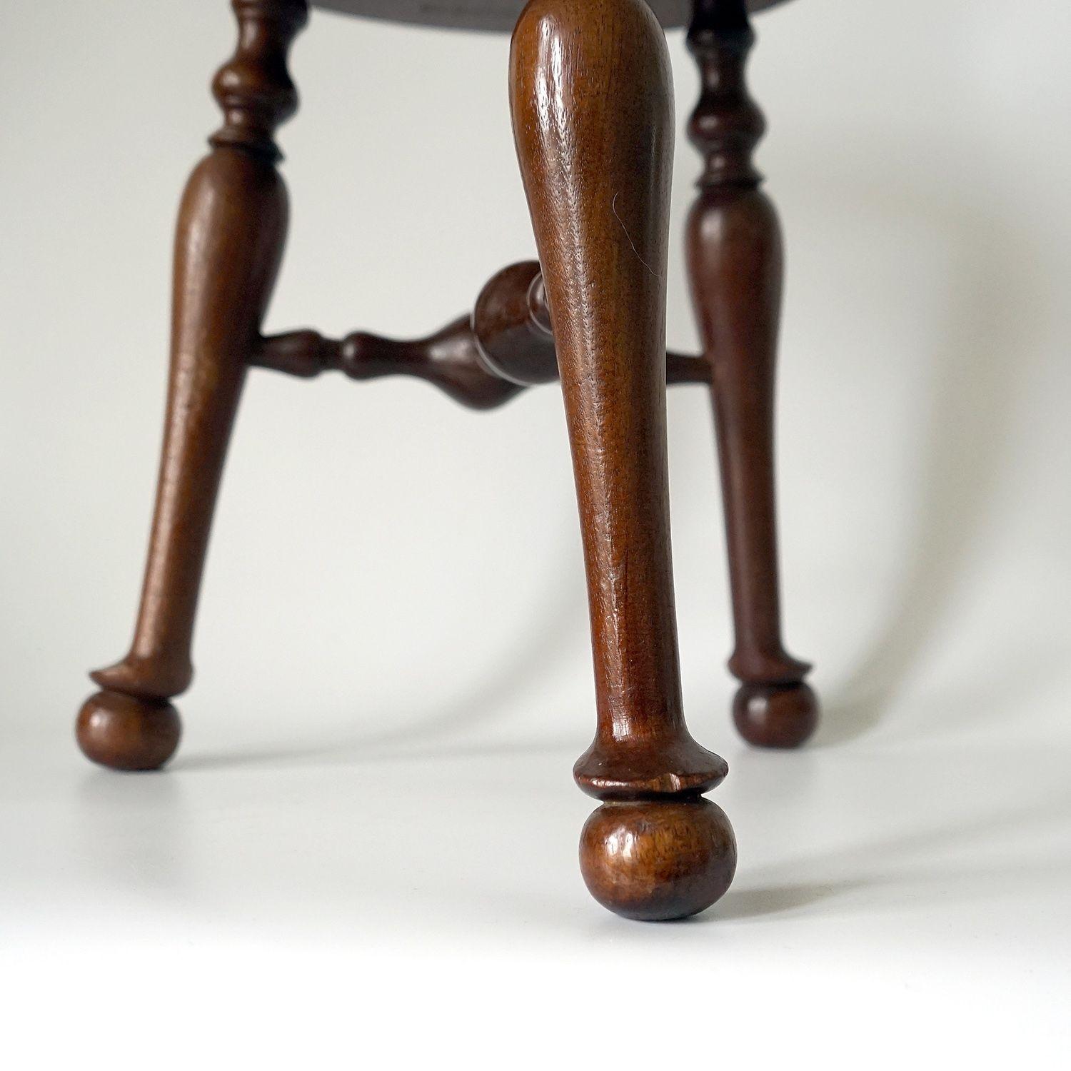 Wood Antique Victorian Walnut Cockfighting Stool by Jas Shoolbred, 1893