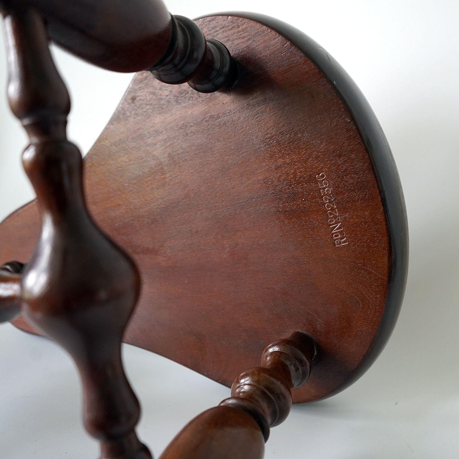 Antique Victorian Walnut Cockfighting Stool by Jas Shoolbred, 1893 2