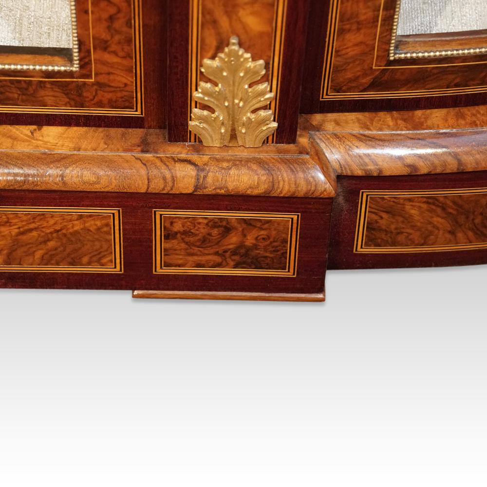 Inlay Victorian walnut credenza display cabinet For Sale