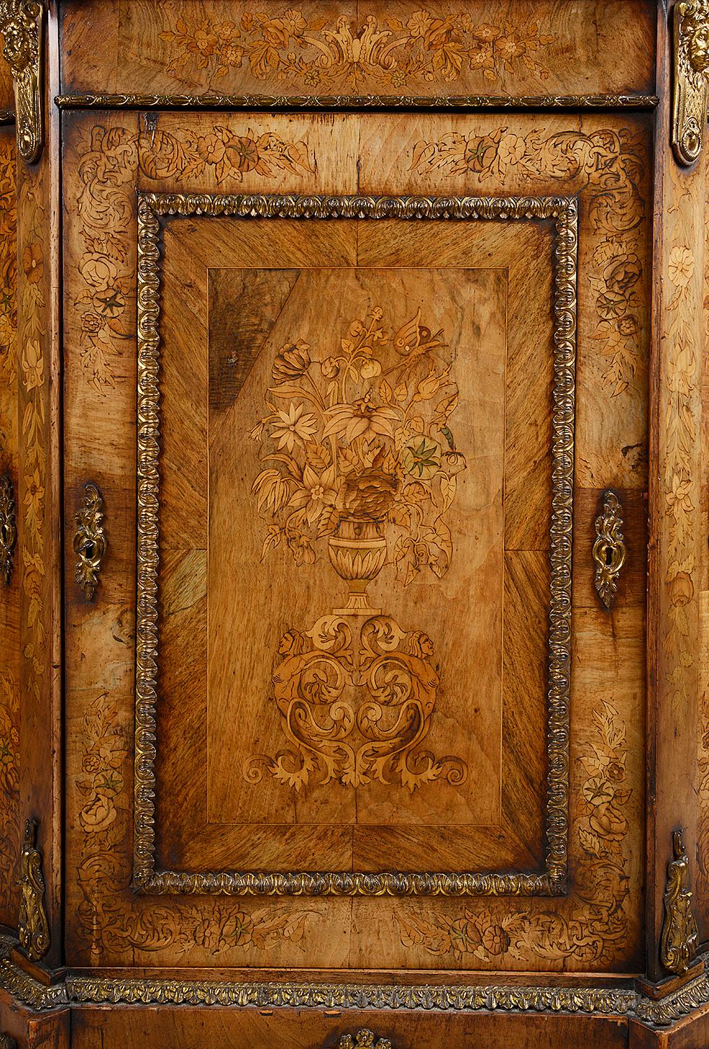 English Victorian Walnut Credenza / Sideboard, circa 1880