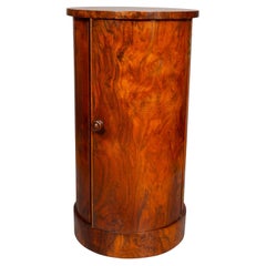Victorian Walnut Cylindrical Pedestal Cabinet