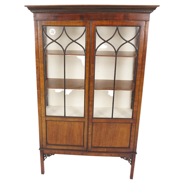 Vitrine victorienne en noyer, Chine Cabinet, Écosse 1910, H731 En vente ...