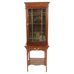 Victorian Walnut Display Cabinet On Stand, Scotland 1910, H1095A