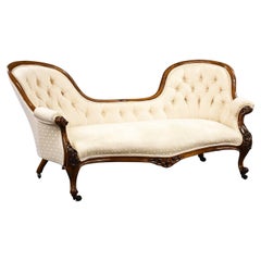 Victorian Walnut Double Ended Chaise Lounge