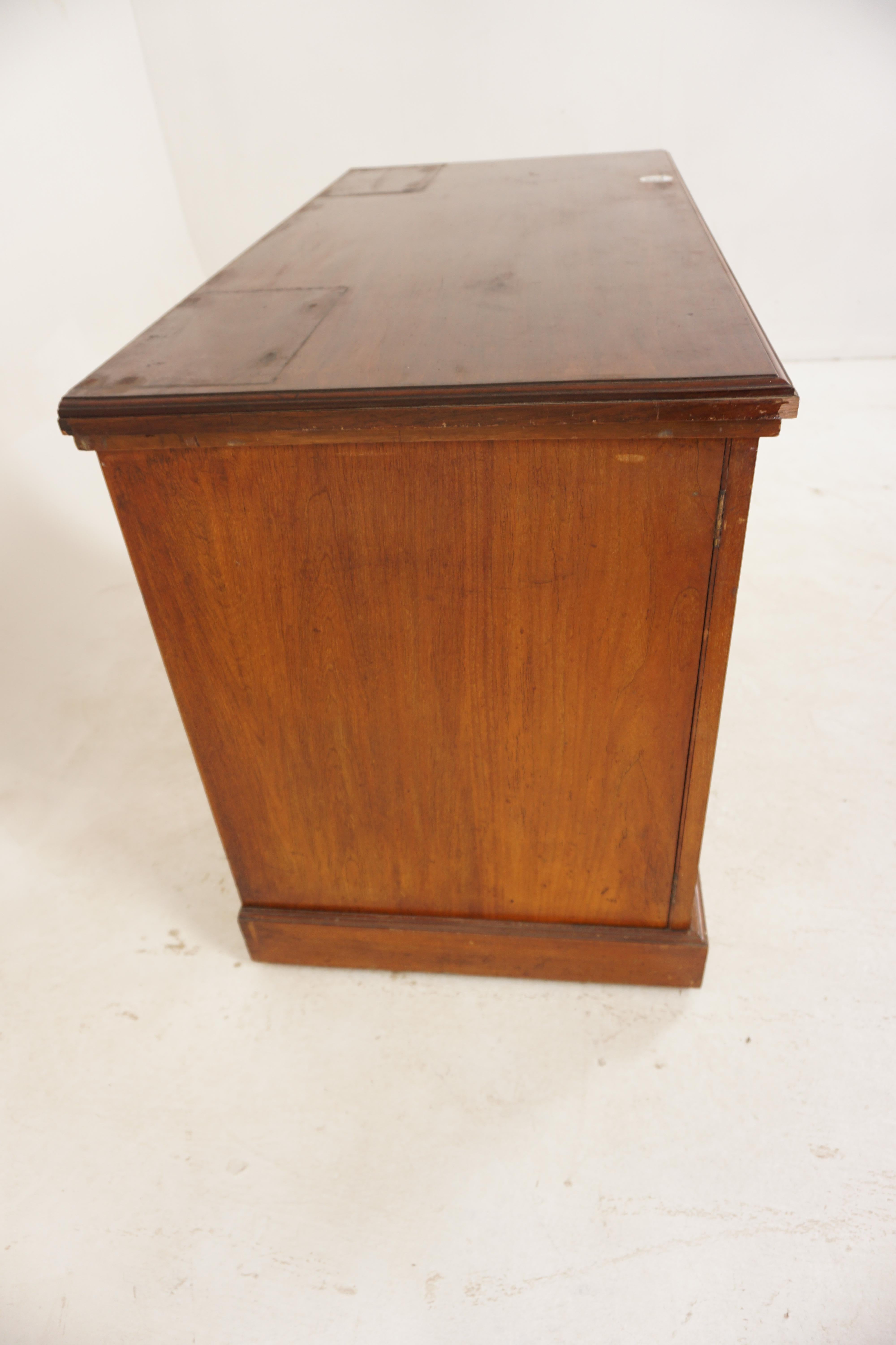 Victorian Walnut Double Pedestal Desk, Writing or Vanity, Scotland 1890, H216 For Sale 6