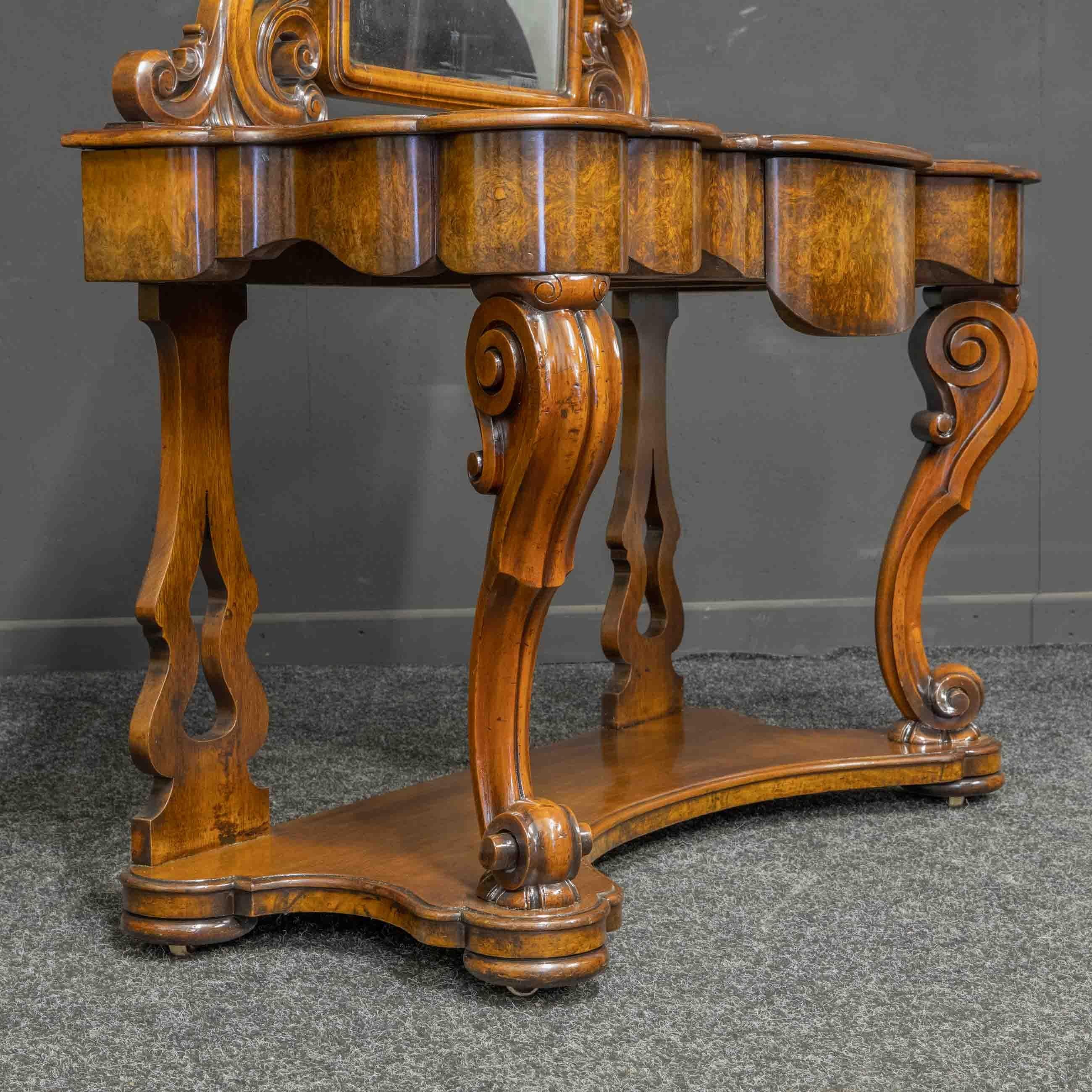 British Victorian Walnut Dressing Table For Sale